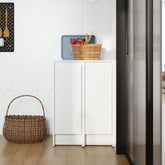 AISU 24" Freestanding Bathroom Storage Cabinet, Soft Close Doors, Glossy White, Plywood, KD-Packing, 12'x2 Combination