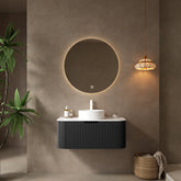 Meuble-lavabo de salle de bain de 36 po avec lavabo, couleur noire