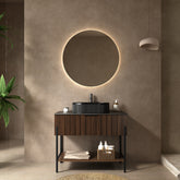 Meuble-lavabo autoportant de 36 po avec lavabo, noyer foncé