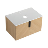 AISU 30" Wall-Mounted Bathroom Vanity With Top Artificial Stone Slab, 2-Soft Close Door, KD-Packing(Vanity Only, Without Sink)