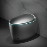 AISU Unique Smart Toilet with Bidet Built In, Intelligent One Piece Toilet For Modern Bathroom, Auto Open/Close Seat, Foot Sensor, LED Display,Night Light, Warm Water & Dryer, Grey