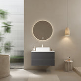 Meuble-lavabo de salle de bain de 30 po avec vasque, couleur grise