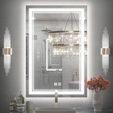 Miroir de salle de bain mural vertical à LED AISU avec fonction antibuée et luminosité réglable