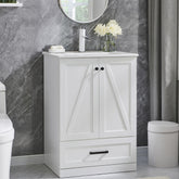 Meuble-lavabo de salle de bain style ferme AISU de 24 po avec lavabo