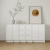 AISU 72" Freestanding Bathroom Storage Cabinet Combination, Soft Close Doors and Drawers, Glossy White, Plywood, KD-Packing