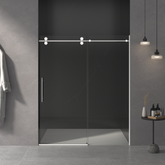 AISU 56"-60"W x 70"H Frameless Sliding Shower Door, with Premium 5/16"(8mm) Thick Tempered Glass, Chrome Finished With Buffer