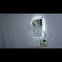 Miroir de salle de bain mural vertical à LED AISU avec fonction antibuée et luminosité réglable