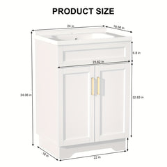 Meuble-lavabo de salle de bain AISU avec lavabo en céramique