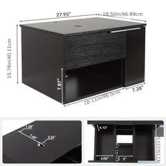 Meuble-lavabo mural moderne AISU de 71 cm (28 po) avec 1 porte et 1 tiroir