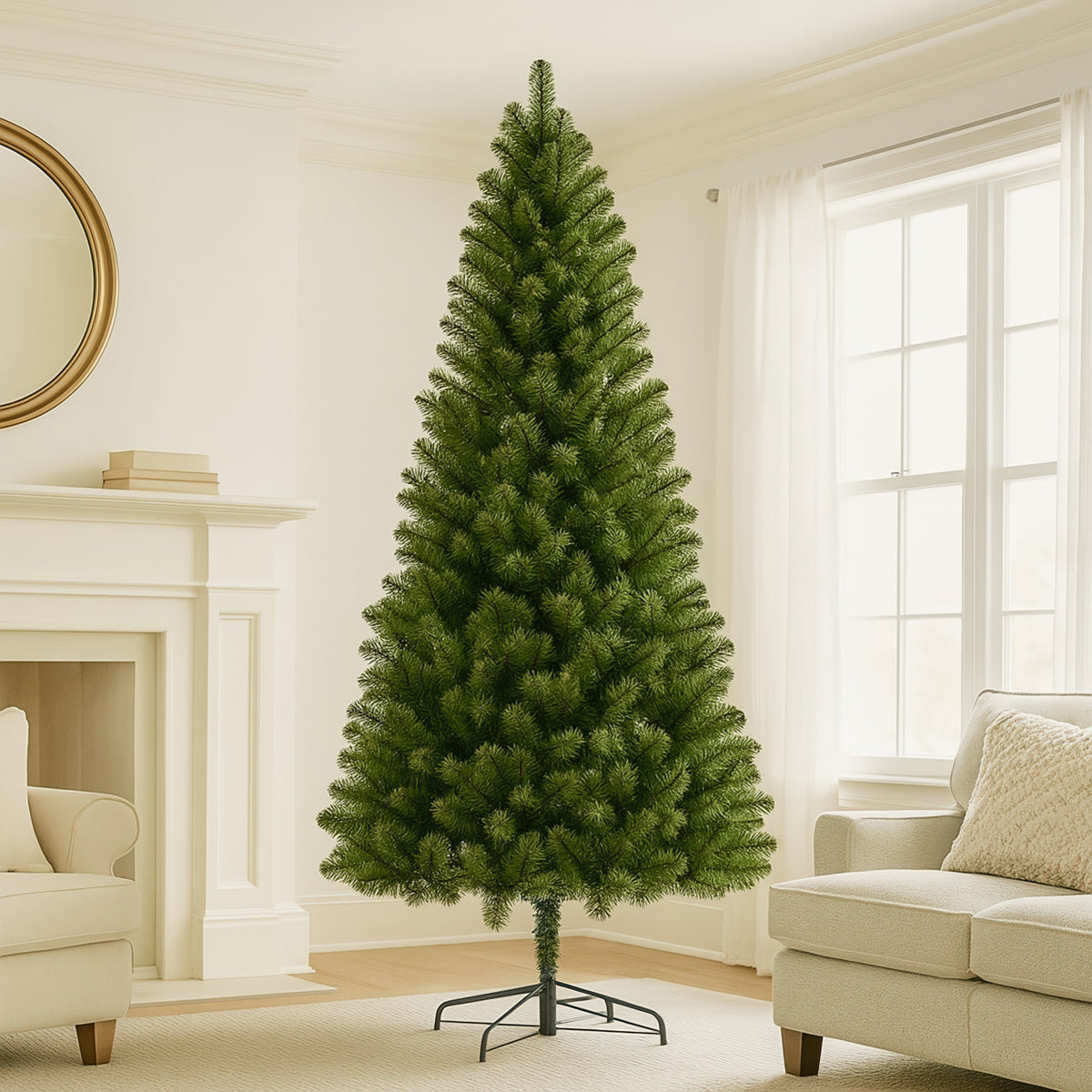 7FT Unlit Artificial Christmas Tree with 775 Tips for Indoor Home Decoration