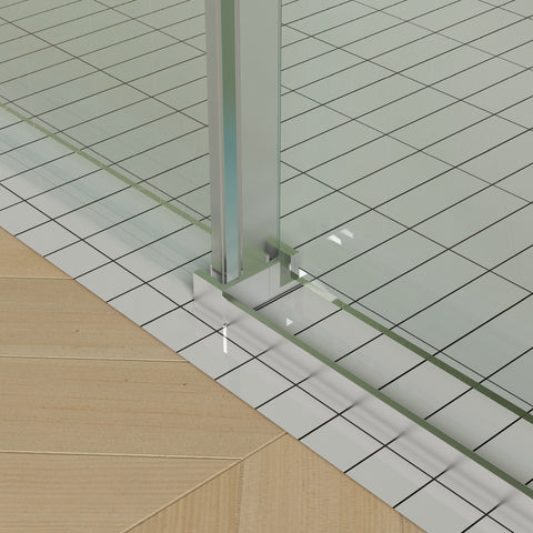 Porte de douche coulissante sans cadre avec porte-serviettes (56 à 60 po de largeur x 70 po de hauteur), verre trempé de qualité supérieure de 8 mm d'épaisseur, revêtement double face facile à nettoyer, finition nickel brossé avec tampon. 