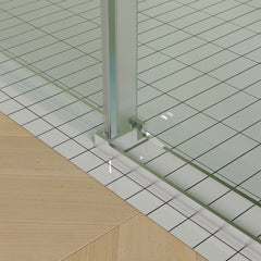 56"-60" B x 70" H Rahmenlose Duschschiebetür mit Handtuchhalter, hochwertiges 5/16" (8 mm) dickes gehärtetes Glas, beidseitig leicht zu reinigende Beschichtung, gebürstetes Nickel-Finish mit Puffer 