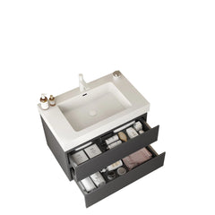 30" Badezimmerwaschtisch mit Unterbauwaschbecken, Grau 