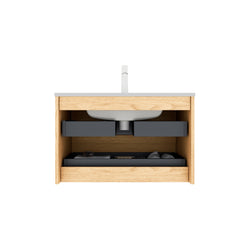 30" schwebender Badezimmerwaschtisch mit Waschbecken 