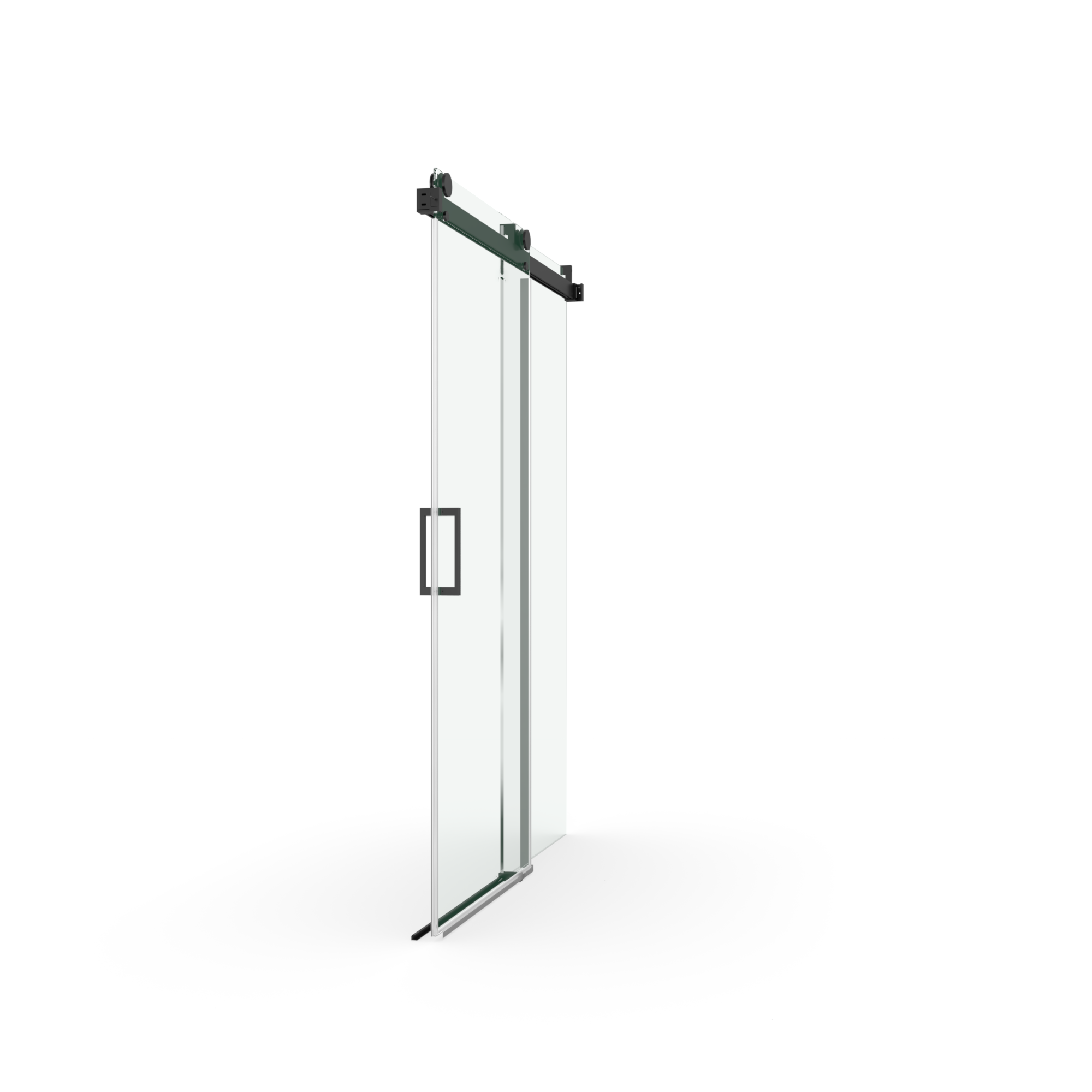 56" - 60" W x 76" H Frameless Soft-closing Single Sliding Shower Door, 3/8" (10mm) Tempered Glass, Matte Black