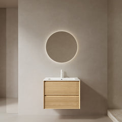 24" Wall-Mounted Bathroom Vanity with Ceramic Sink