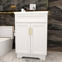 Meuble-lavabo de salle de bain AISU avec lavabo en céramique