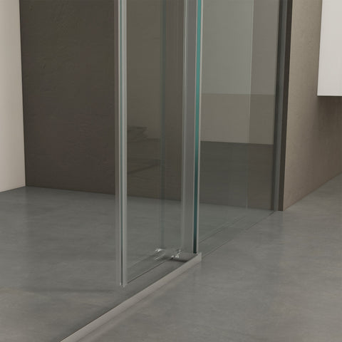 56"-60" B x 70/76" H Rahmenlose Schiebetür für die Dusche, mit hochwertigem 3/8" (10 mm) / 5/16" (8 mm) dickem gehärtetem Glas, beidseitig leicht zu reinigende Beschichtung, Chromoberfläche mit Puffer