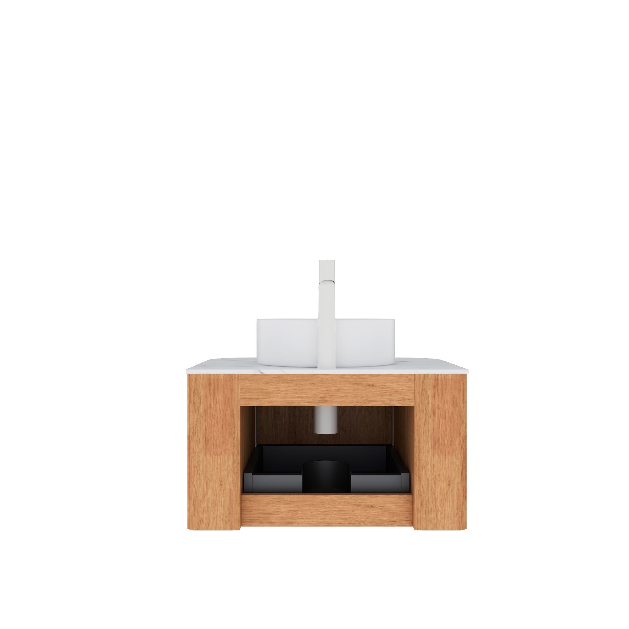 AISU Badezimmer-Waschtisch mit Waschbecken, Natura-Holzmaserung