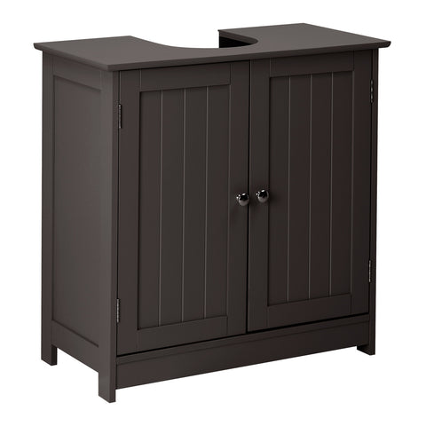 AISU Traditioneller Badezimmerwaschtisch, Unterschrank mit Unterschrank, 2 Türen, Espresso