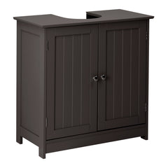 AISU Traditioneller Badezimmerwaschtisch, Unterschrank mit Unterschrank, 2 Türen, Espresso