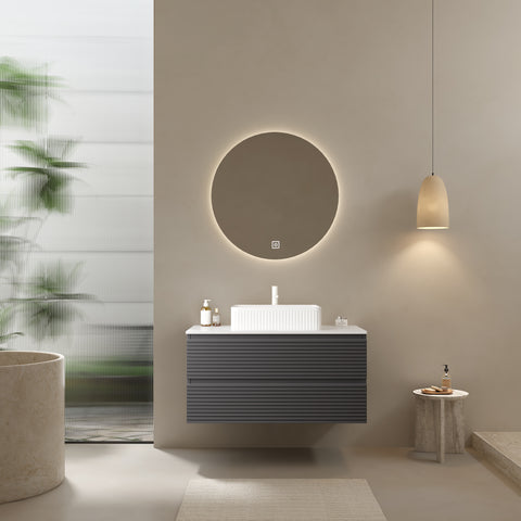 36" Floating Bathroom Vanity with Vessel Sink