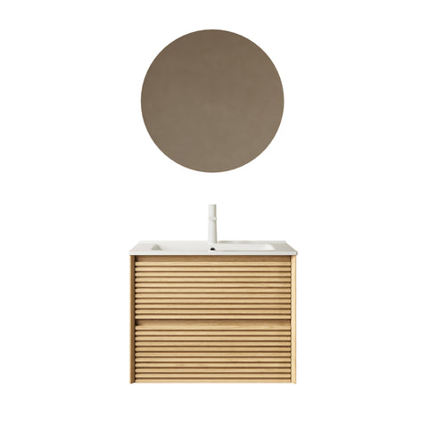 24" Wall-Mounted Bathroom Vanity with Ceramic Sink