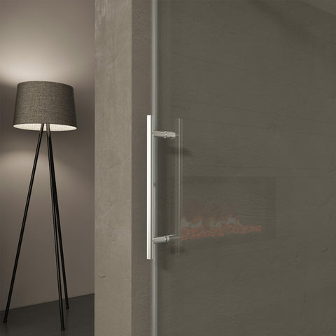 56"-60" B x 70/76" H Rahmenlose Schiebetür für die Dusche, mit hochwertigem 3/8" (10 mm) / 5/16" (8 mm) dickem gehärtetem Glas, beidseitig leicht zu reinigende Beschichtung, Chromoberfläche mit Puffer