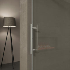 Porte de douche coulissante sans cadre 56"-60" l x 70/76" H, avec verre trempé de qualité supérieure de 3/8" (10 mm) / 5/16" (8 mm), revêtement double face facile à nettoyer, finition chromée avec tampon