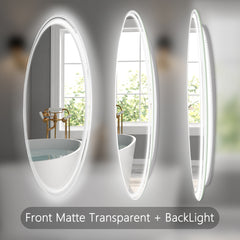 Miroir de salle de bain rond à LED de 71 cm (28 po) – Fixation murale pour plus de commodité 