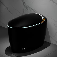 AISU Unique Smart Toilet with Bidet Built In, Intelligent One Piece Toilet For Modern Bathroom, Auto Open/Close Seat, Foot Sensor, LED Display, Night Light, Warm Water & Dryer, Black