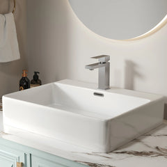 Robinet de lavabo de salle de bain à poignée unique certifié CUPC AISU 7,11 po