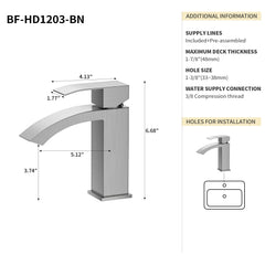 Robinet de lavabo de salle de bain à poignée unique certifié CUPC AISH 6,68 po
