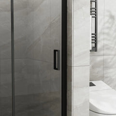 Porte de douche pliante en verre sans cadre 34" x 72" avec porte battante pivotante en verre trempé transparent de 1/4 po, finition chromée