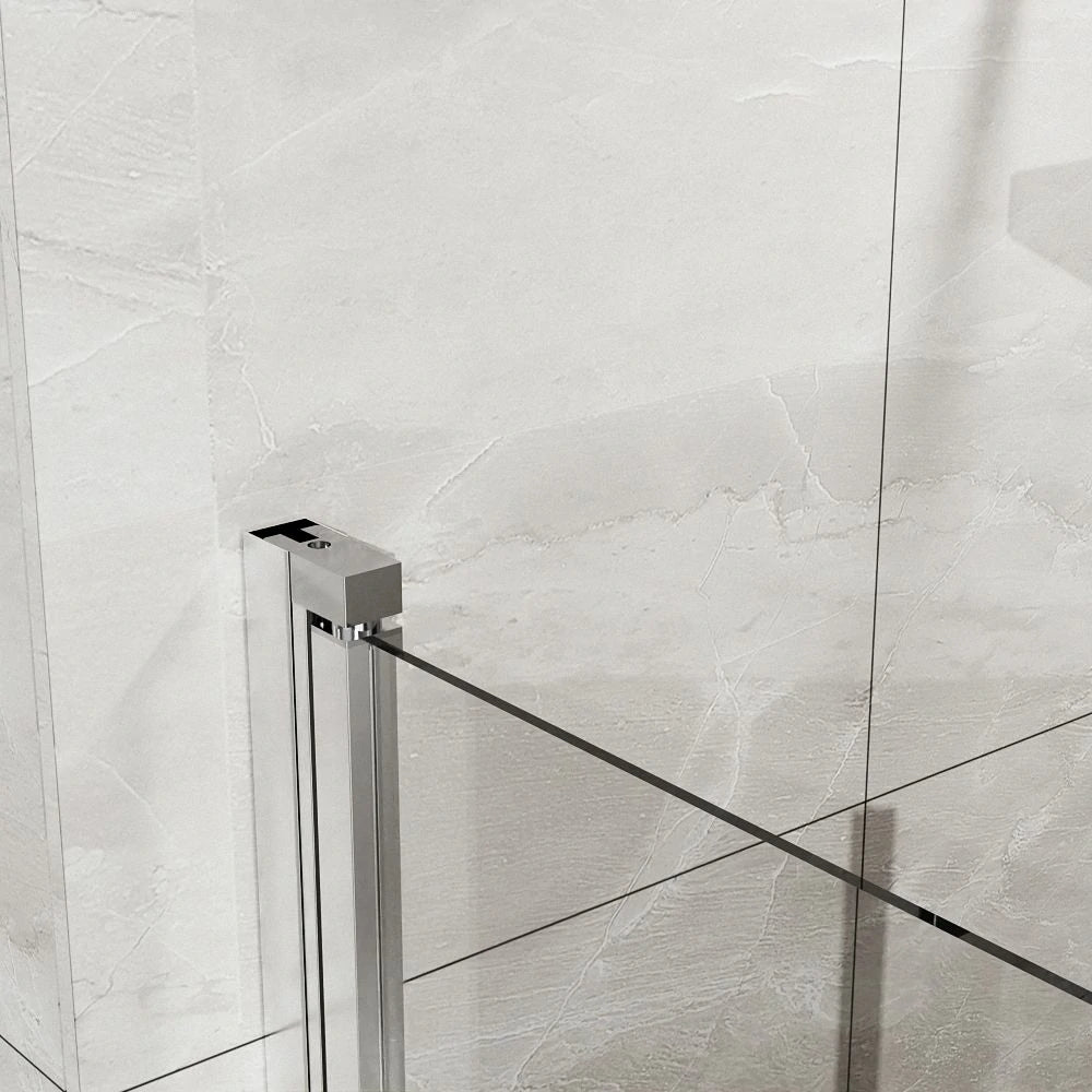 34" x 72" Faltbare rahmenlose Glasduschtür, 1/4 Zoll gehärtetes Klarglas, faltbare Drehschwingtür, Chrom-Finish