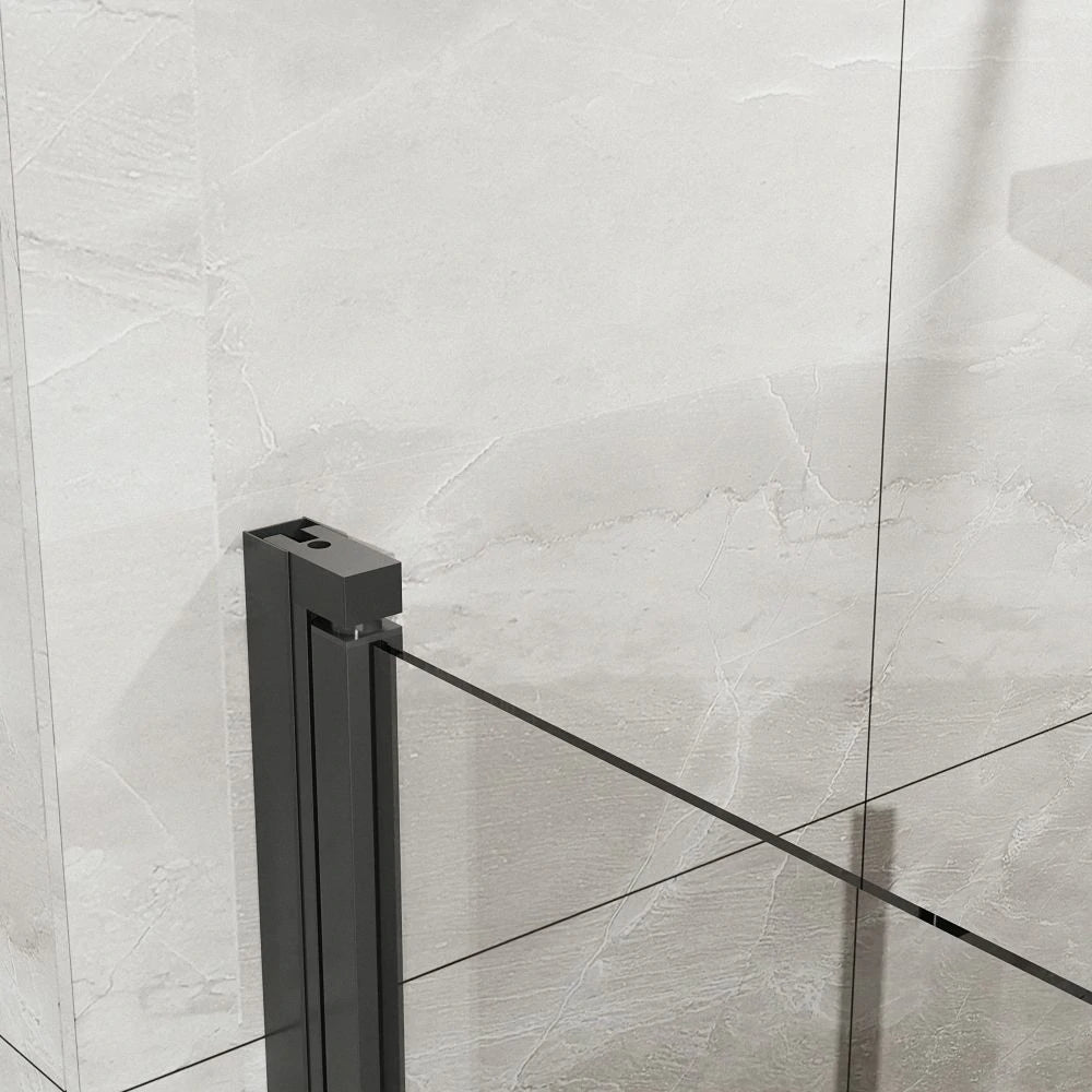 34" x 72" Faltbare rahmenlose Glasduschtür, 1/4 Zoll gehärtetes Klarglas, faltbare Drehschwingtür, Chrom-Finish