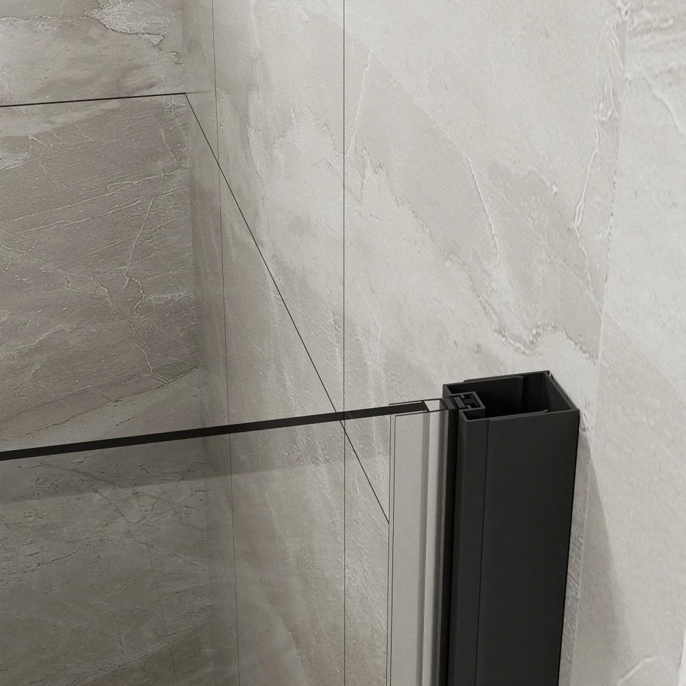 34" x 72" Faltbare rahmenlose Glasduschtür, 1/4 Zoll gehärtetes Klarglas, faltbare Drehschwingtür, Chrom-Finish