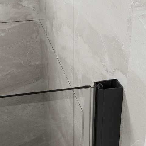 34" x 72" Faltbare rahmenlose Glasduschtür, 1/4 Zoll gehärtetes Klarglas, faltbare Drehschwingtür, Chrom-Finish