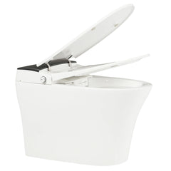 AISU Smart Toilet with Foot Sensor Flush, Blue Night Light, White