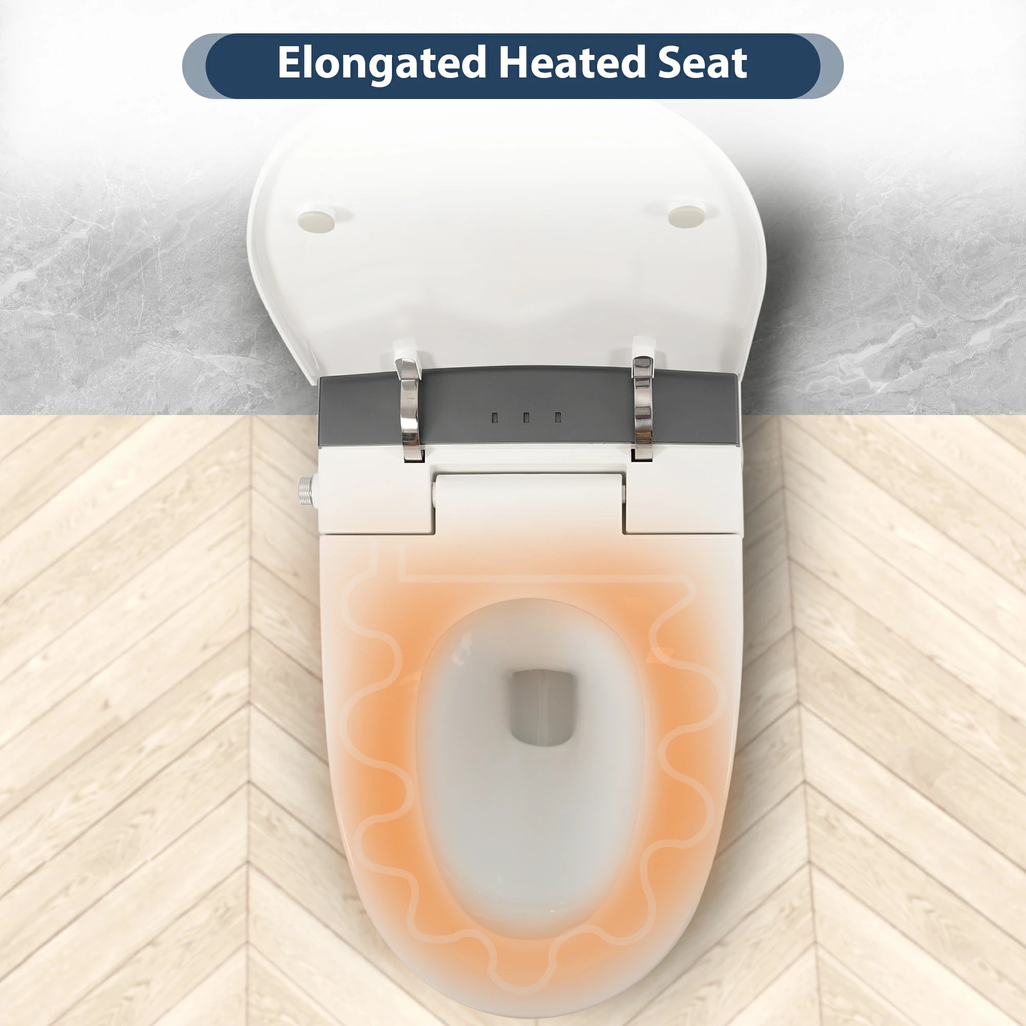 AISU Smart-Toilette mit Fußsensor-Spülung, blauem Nachtlicht, weiß