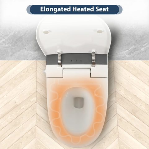 AISU Smart-Toilette mit Fußsensor-Spülung, blauem Nachtlicht, weiß