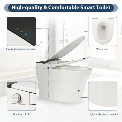 AISU Smart-Toilette mit Fußsensor-Spülung, blauem Nachtlicht, weiß