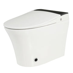 AISU Smart Toilet with Foot Sensor Flush, Blue Night Light, White