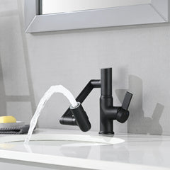 Robinet de lavabo AISU avec fonction de pulvérisation, affichage de la température, interrupteur antidérapant, commandes chaud/froid et bec pivotant à 360° 