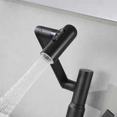 Robinet de lavabo AISU avec fonction de pulvérisation, affichage de la température, interrupteur antidérapant, commandes chaud/froid et bec pivotant à 360° 