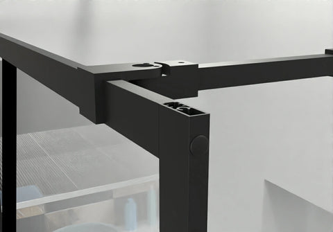 AISU 34"/46“ X 72" Duschwand Walk-in, schwarzes Finish 