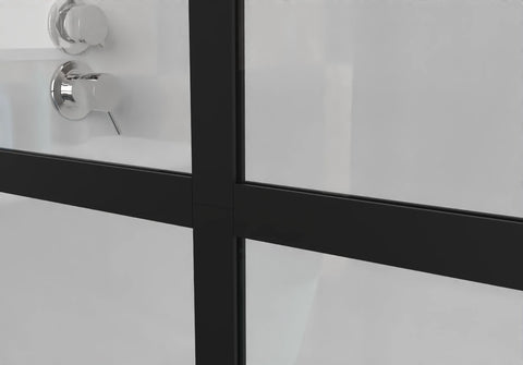 AISU 34"/46“ X 72" Duschwand Walk-in, schwarzes Finish 