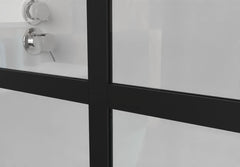 AISU 34"/46“ X 72" Shower Screen Walk-in Black Finish