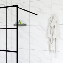 AISU 34"/46“ X 72" Shower Screen Walk-in Black Finish