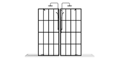 AISU 34"/46“ X 72" Shower Screen Walk-in Black Finish